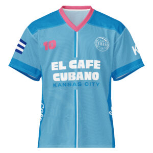 1- Blue Mens El Cafe Cubano Futbol Jersey